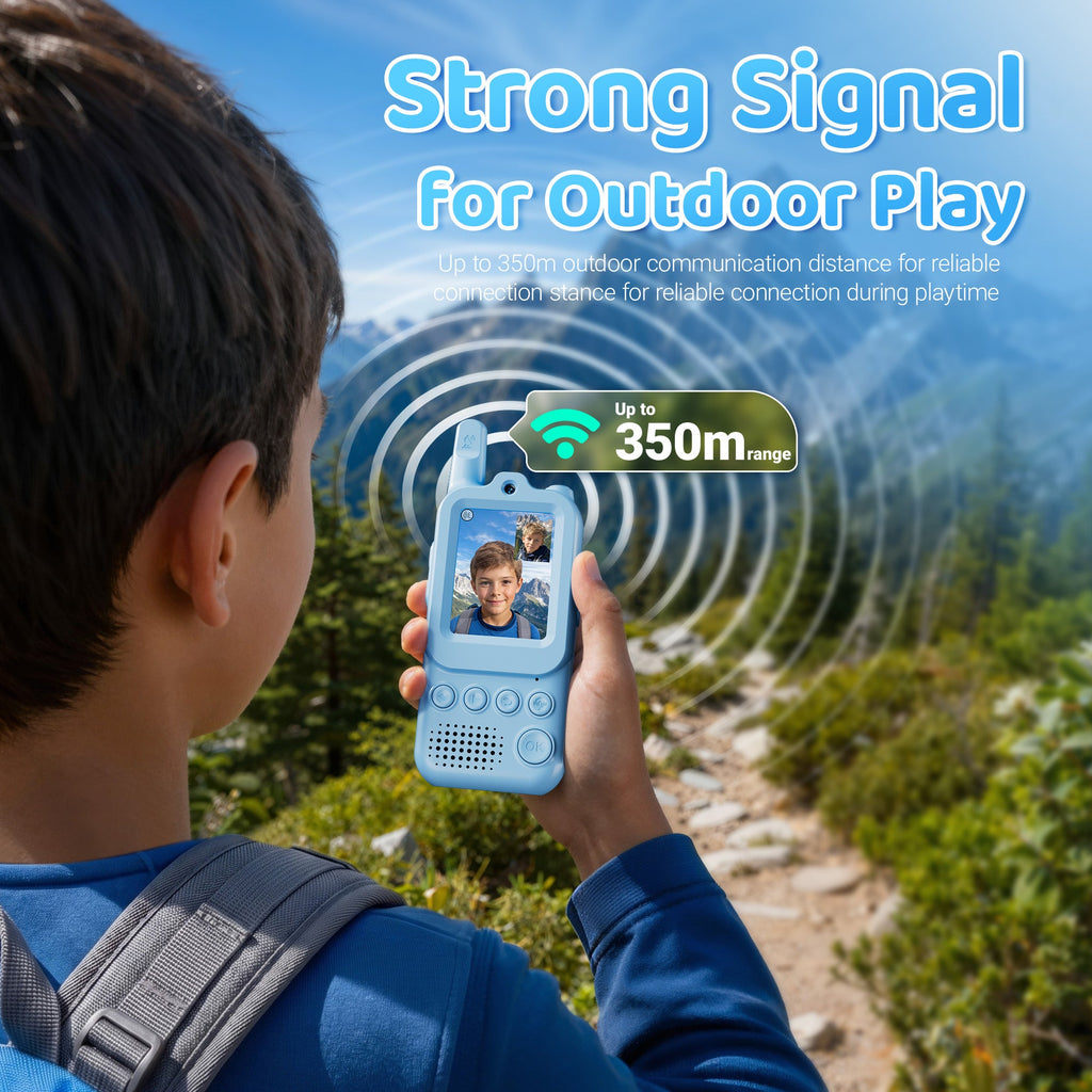 Contixo TK2 Kids Video Walkie Talkies With Camera (2 Pack) – 2.0” Screen Video Intercom, Voice & Photo Messaging, Kids 2-Way Radio With Emojis & Games, Rechargeable 2.4G Walkie Talkies for Boys & Girls Ages 3+