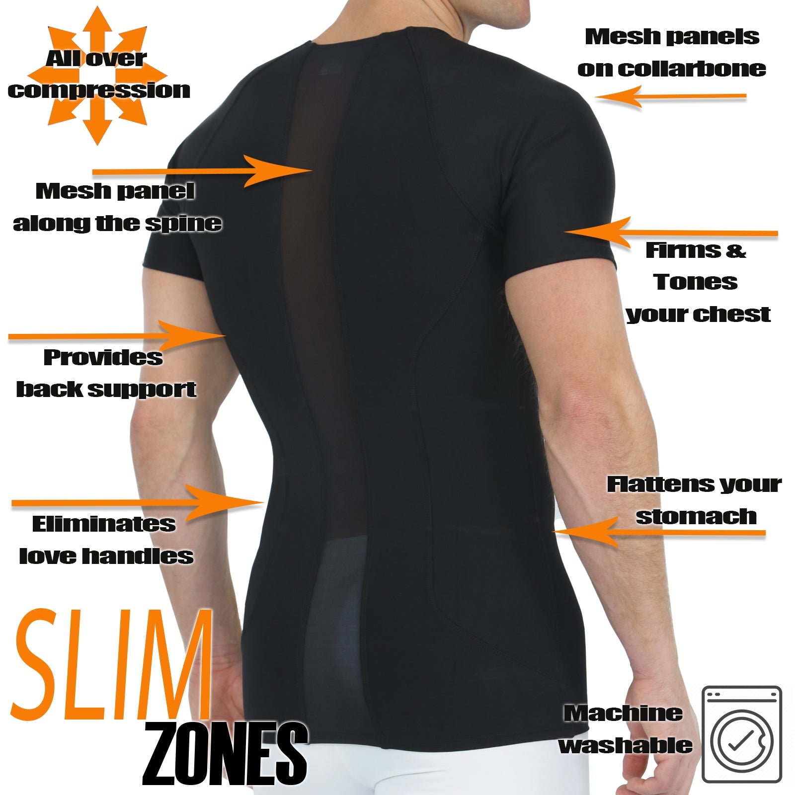 Insta Slim I.S.Pro USA Compression Short Sleeve Crew Neck Shirt W/Side & Back Power Mesh Panels TS2307, Smyrna, Georgia, GA