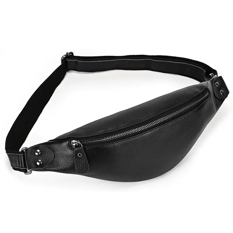 The Walcott Leather Waist Bag | Black Leather Fanny Pack by STEEL HORSE LEATHER