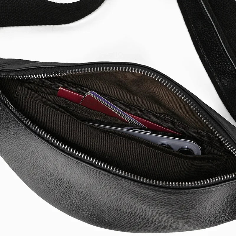 The Walcott Leather Waist Bag | Black Leather Fanny Pack by STEEL HORSE LEATHER