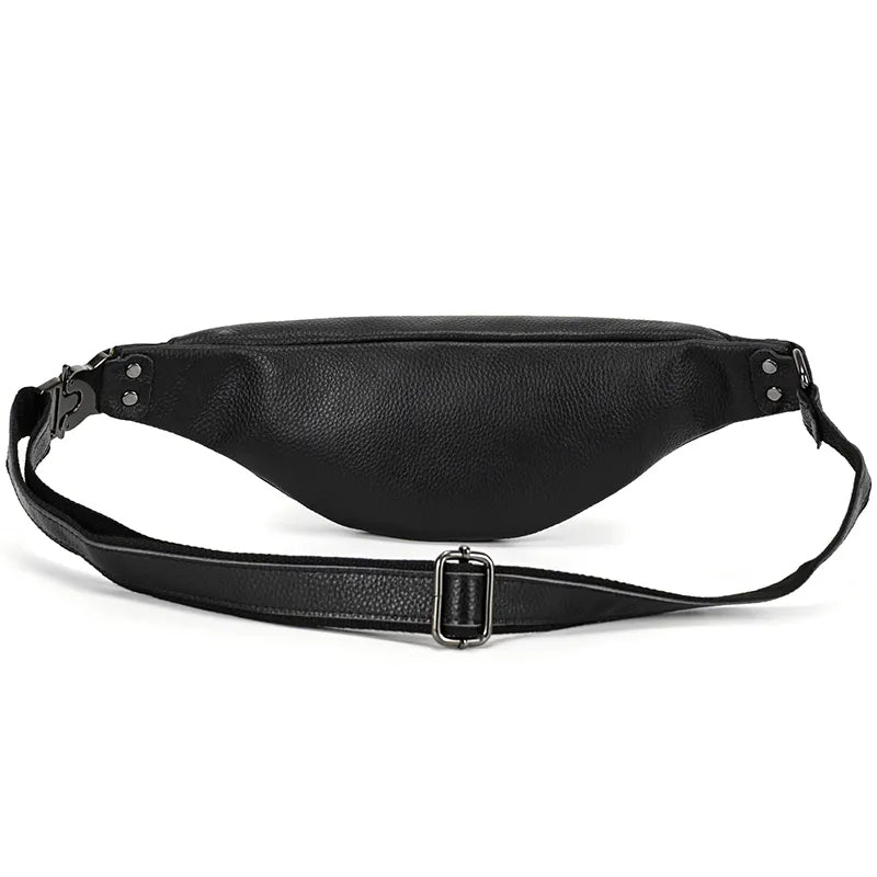 The Walcott Leather Waist Bag | Black Leather Fanny Pack by STEEL HORSE LEATHER