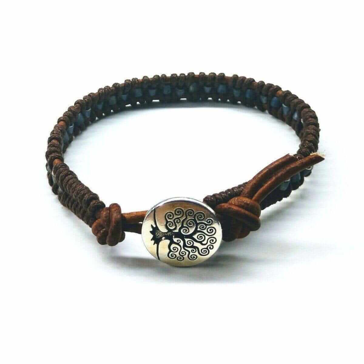 Handmade Tree of Life Leather Wrap Bracelet