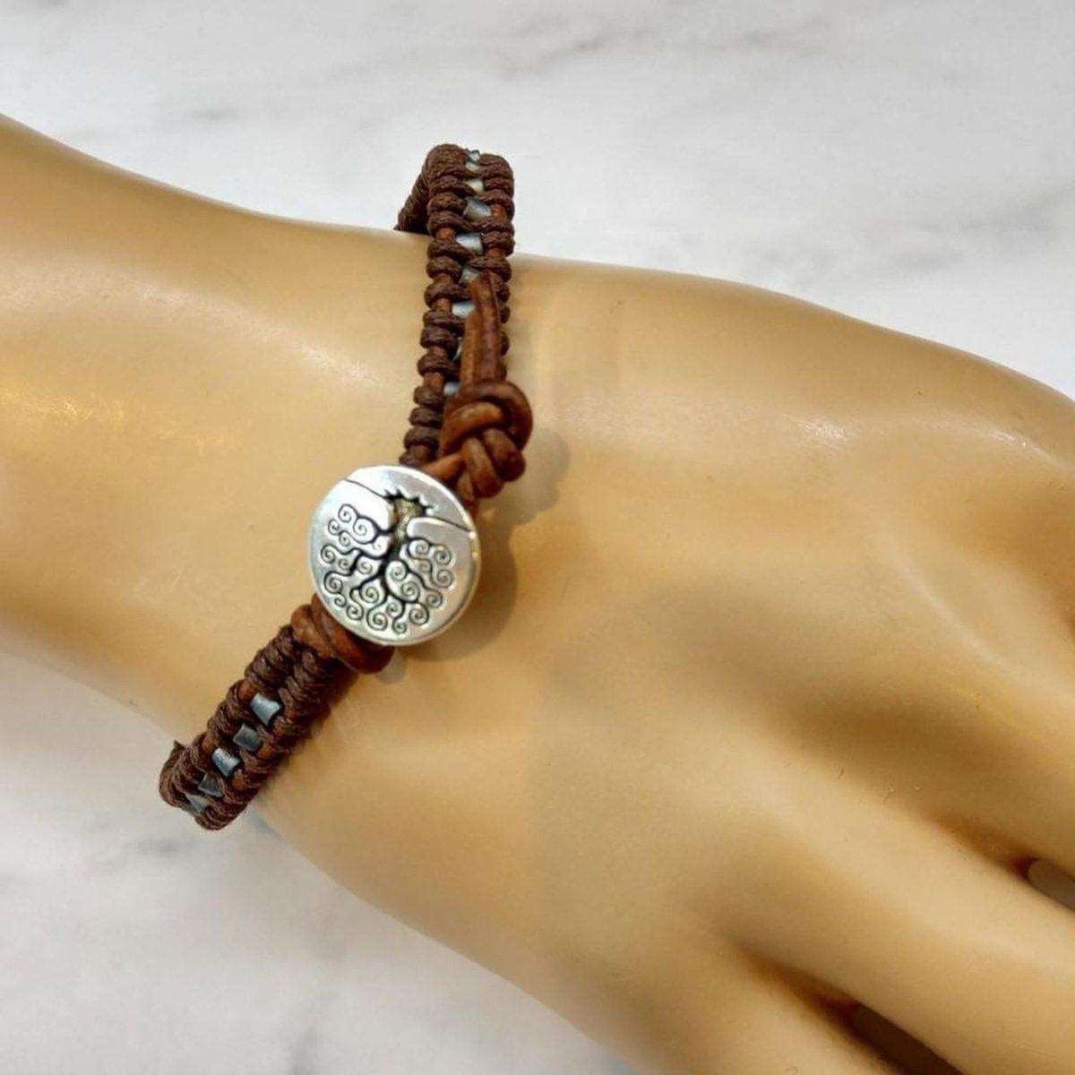 Handmade Tree of Life Leather Wrap Bracelet