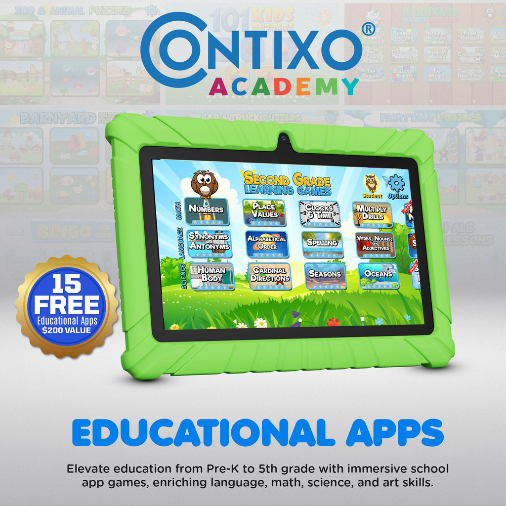 Contixo V8-2 - 7-Inch Kids Tablet - STEM Learning, 32GB, Wi-Fi, Parental Controls