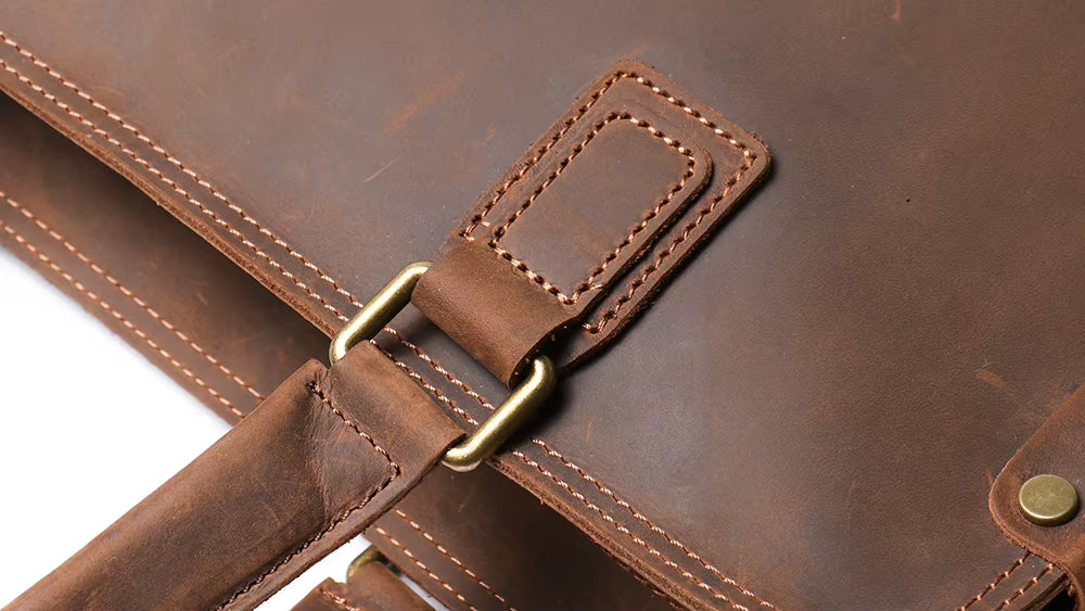 The Viggo Briefcase | Genuine Leather Messenger Bag by STEEL HORSE LEATHER