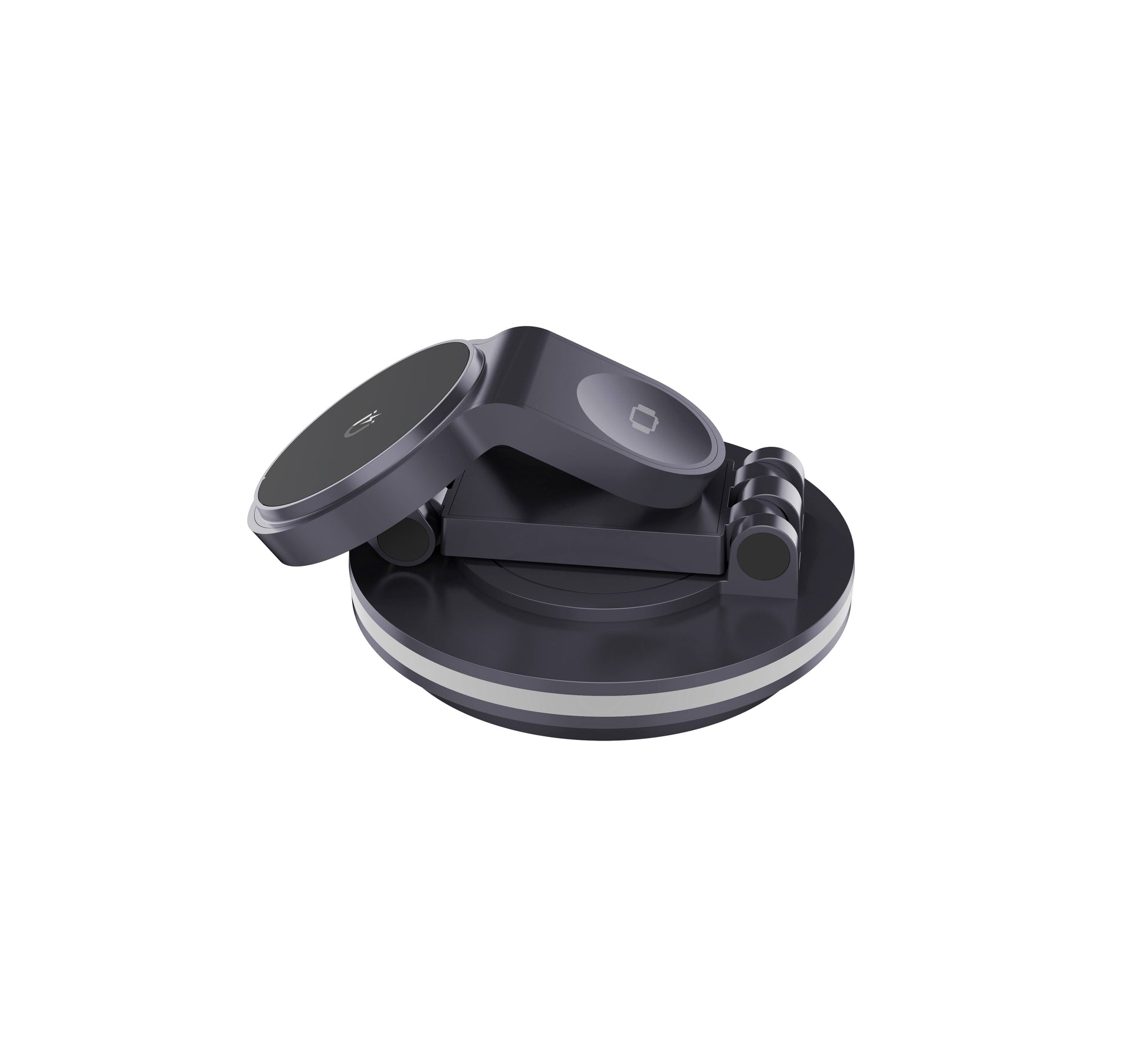 Foldable 4-in-1 Magnetic Wireless Charging Station with 7-Color Night Light for iPhone, Apple Watch & AirPods by Infinite Basics