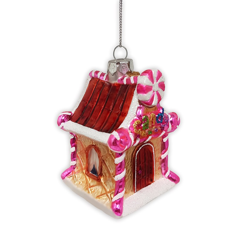 Sweet Treat Cottage Candy Lane House Glass Christmas Ornament Glass Ornament OrnamentallyYou 