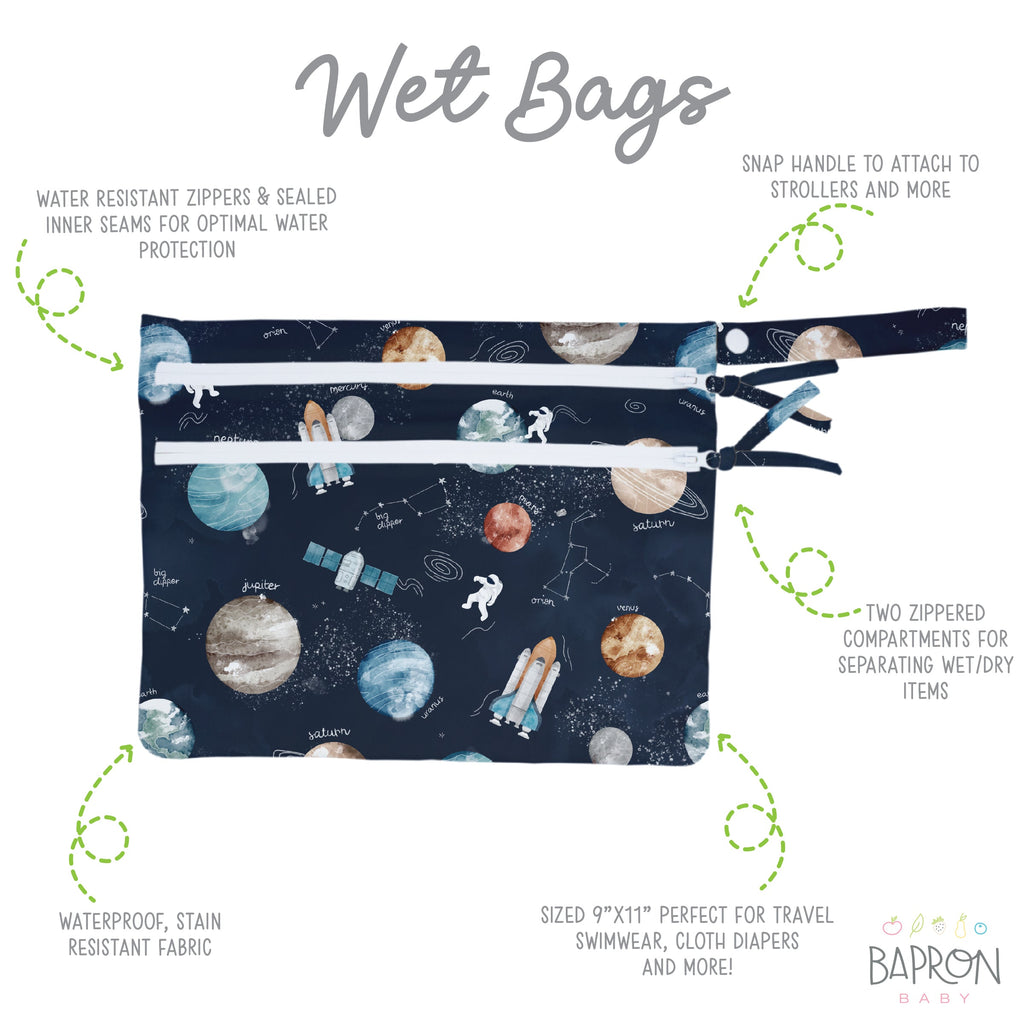Outer Space - Waterproof Wet Bag (For mealtime, on-the-go, and more!) by BapronBaby