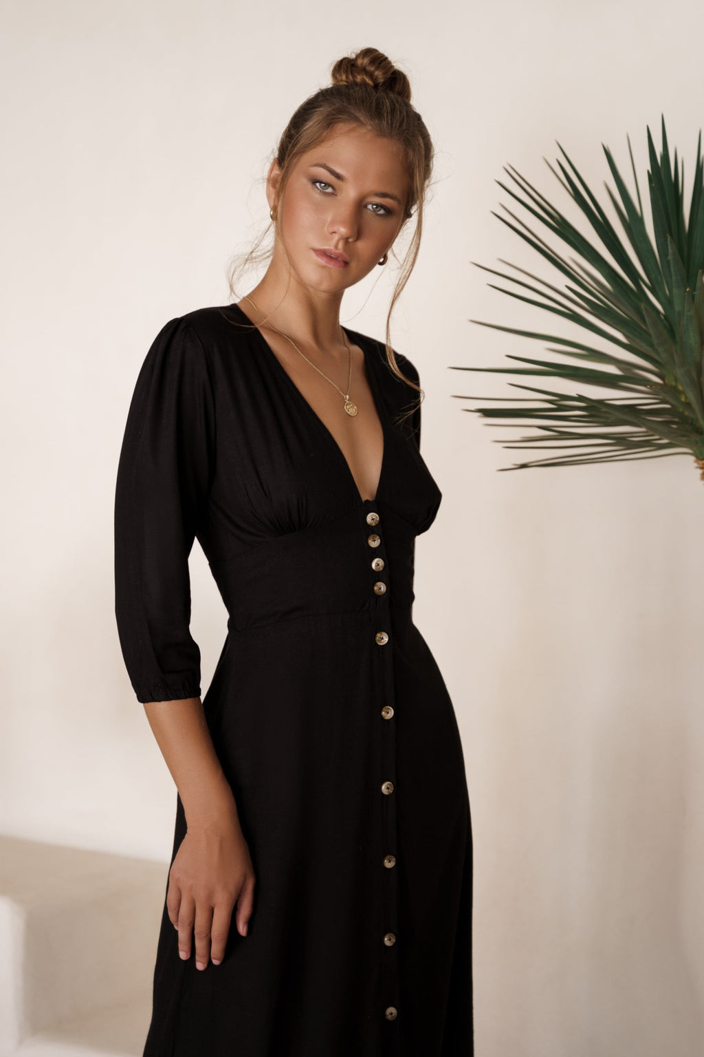 Whisper Light Button up Midi Dress by Bali ELF