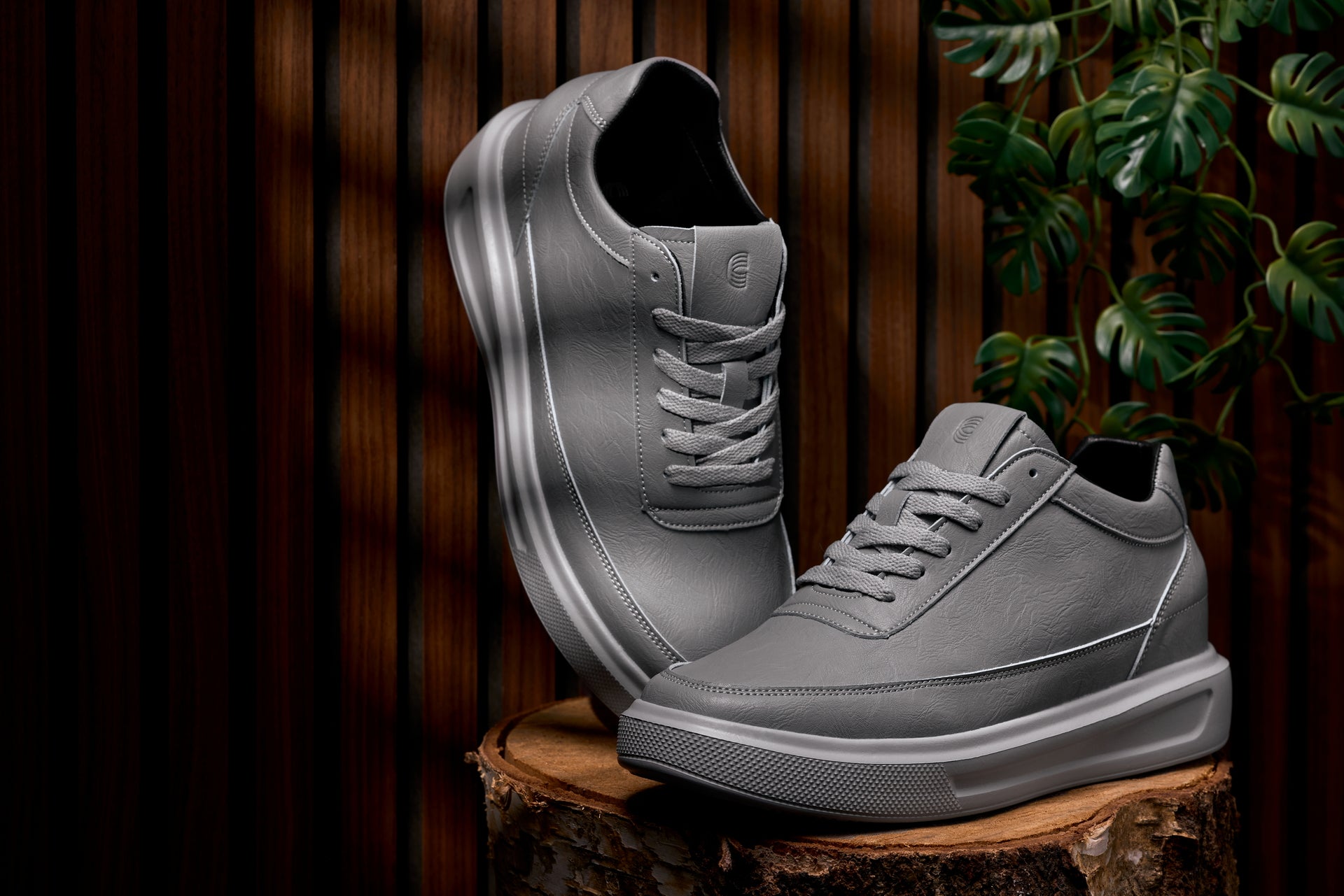 CALTO - X1648 - 2.8 Inches Taller (Pewter Grey) - Lightweight Sneakers