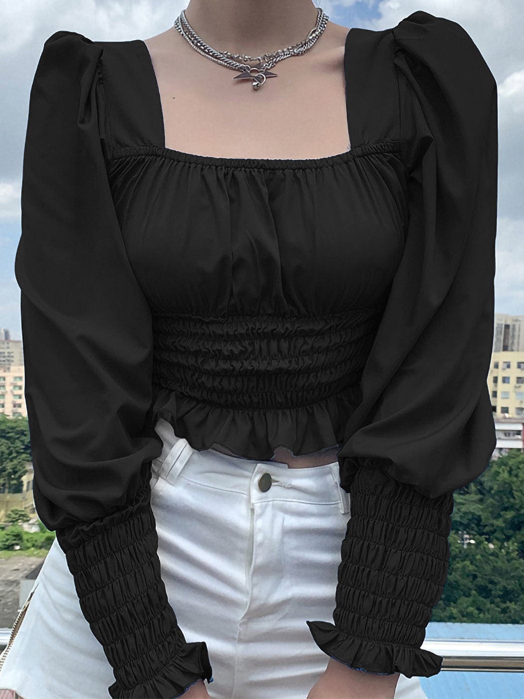 Victorian Renaissance Boho Peasant Long Sleeve Gothic Lolita Tops Blouse by Anna-Kaci