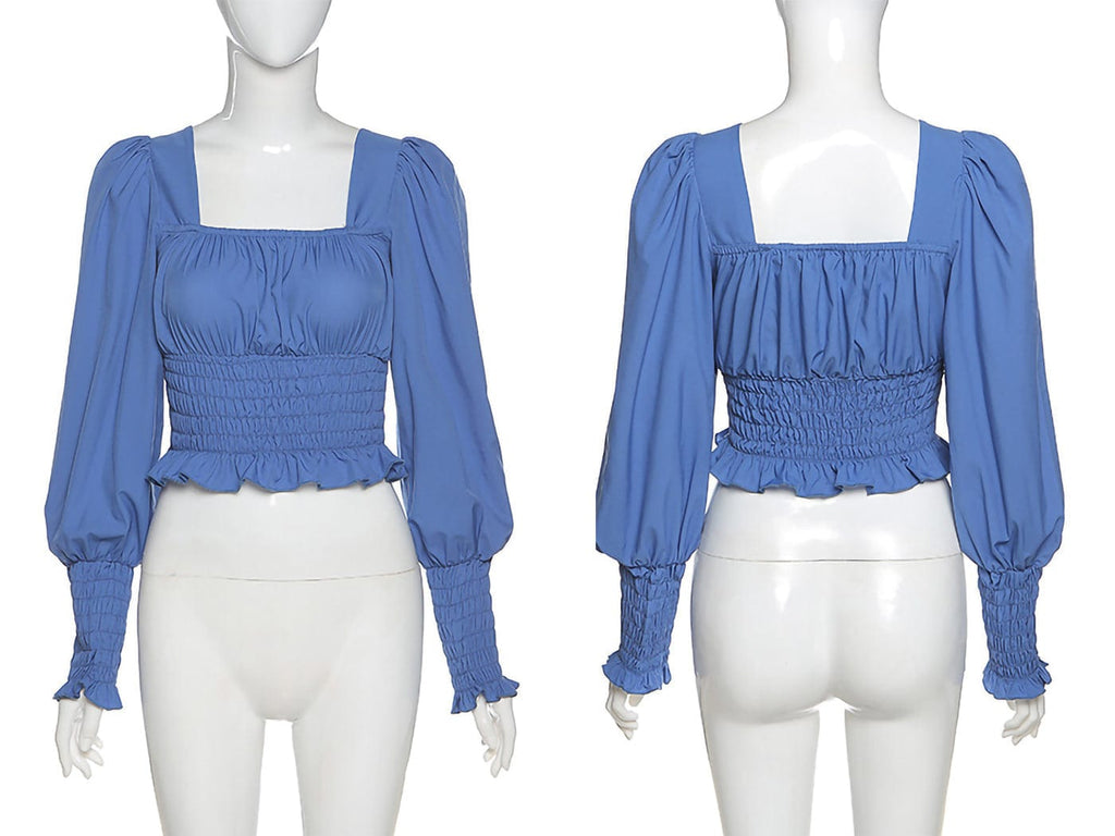 Victorian Renaissance Boho Peasant Long Sleeve Gothic Lolita Tops Blouse by Anna-Kaci