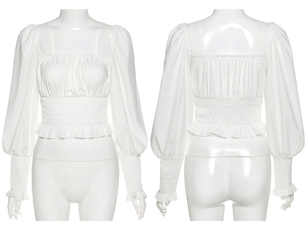 Victorian Renaissance Boho Peasant Long Sleeve Gothic Lolita Tops Blouse by Anna-Kaci