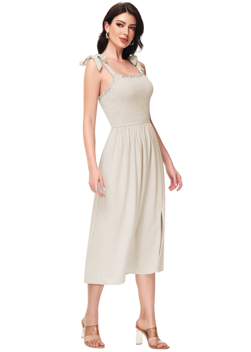 Boho Summer Smocked Midi Dress