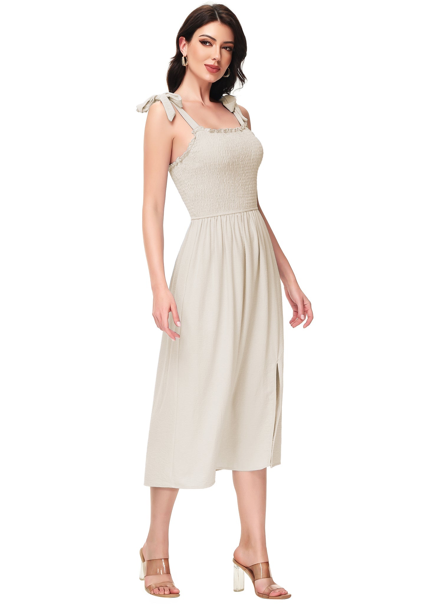 Boho Summer Smocked Midi Dress