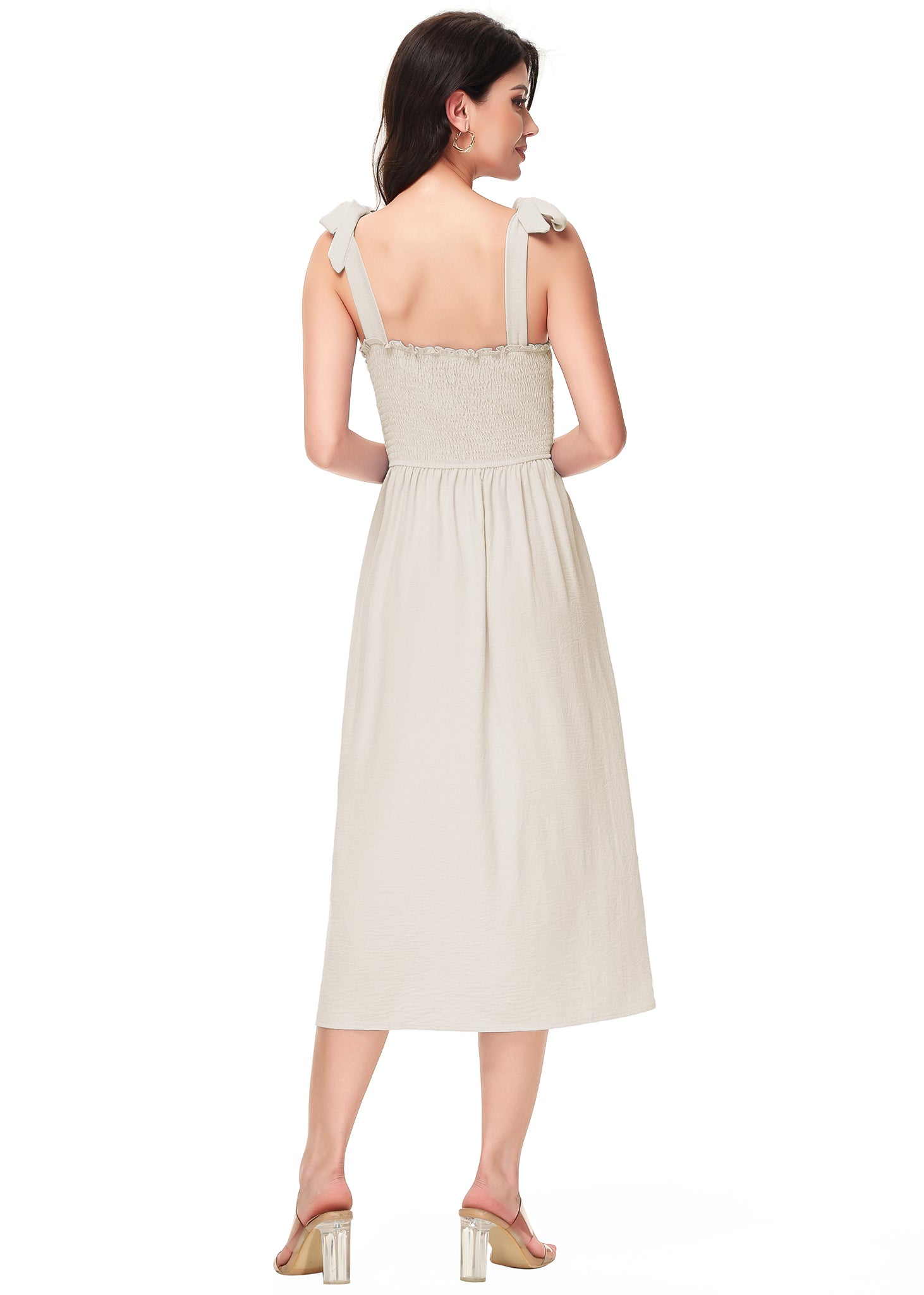 Boho Summer Smocked Midi Dress