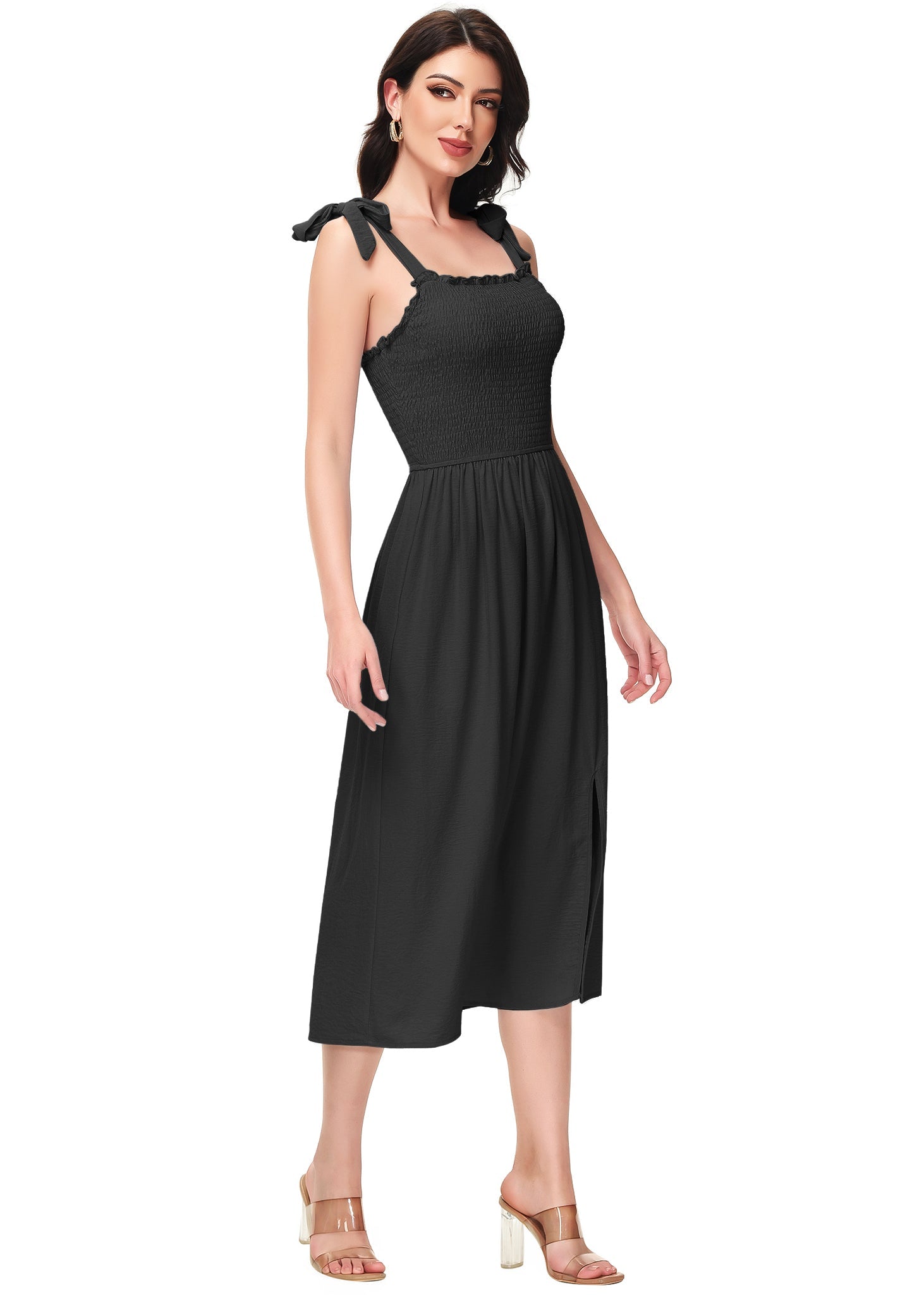 Boho Summer Smocked Midi Dress