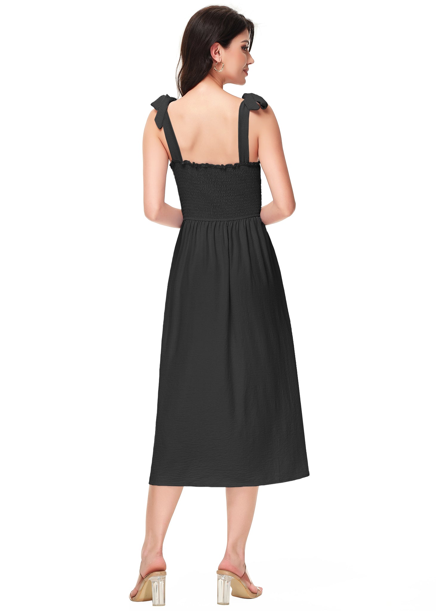 Boho Summer Smocked Midi Dress