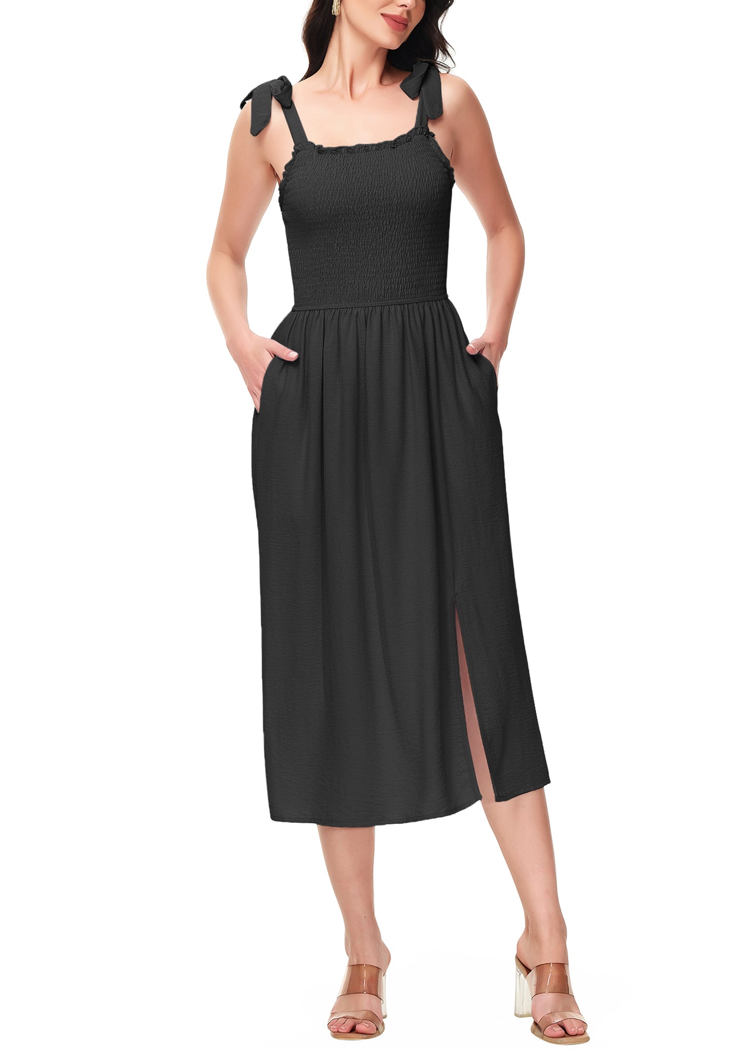 Boho Summer Smocked Midi Dress