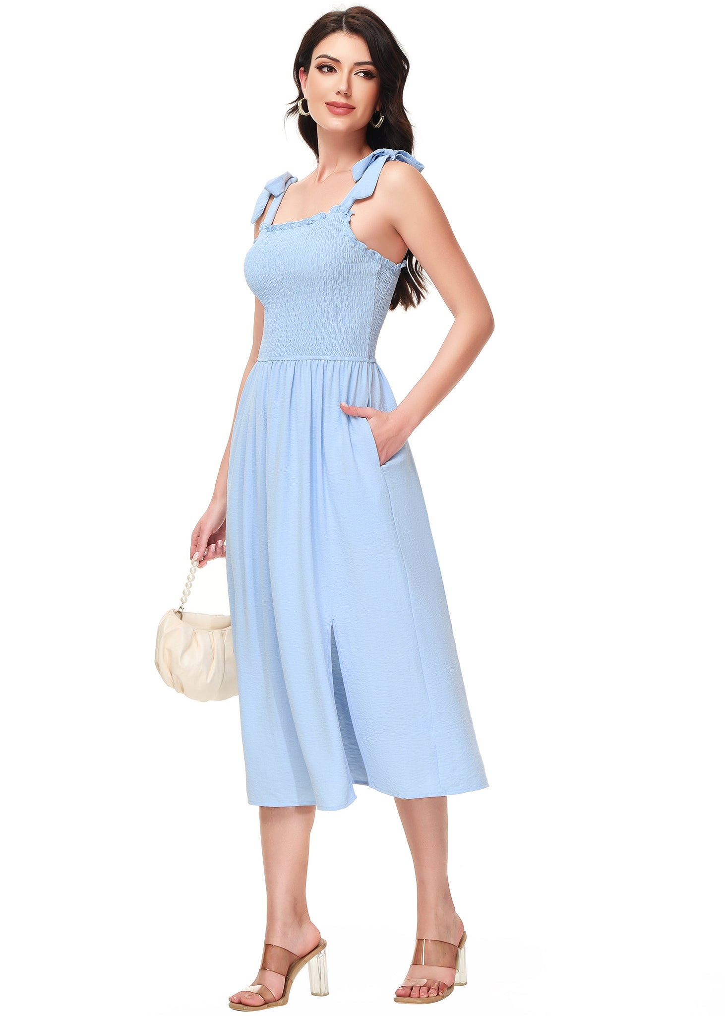 Boho Summer Smocked Midi Dress