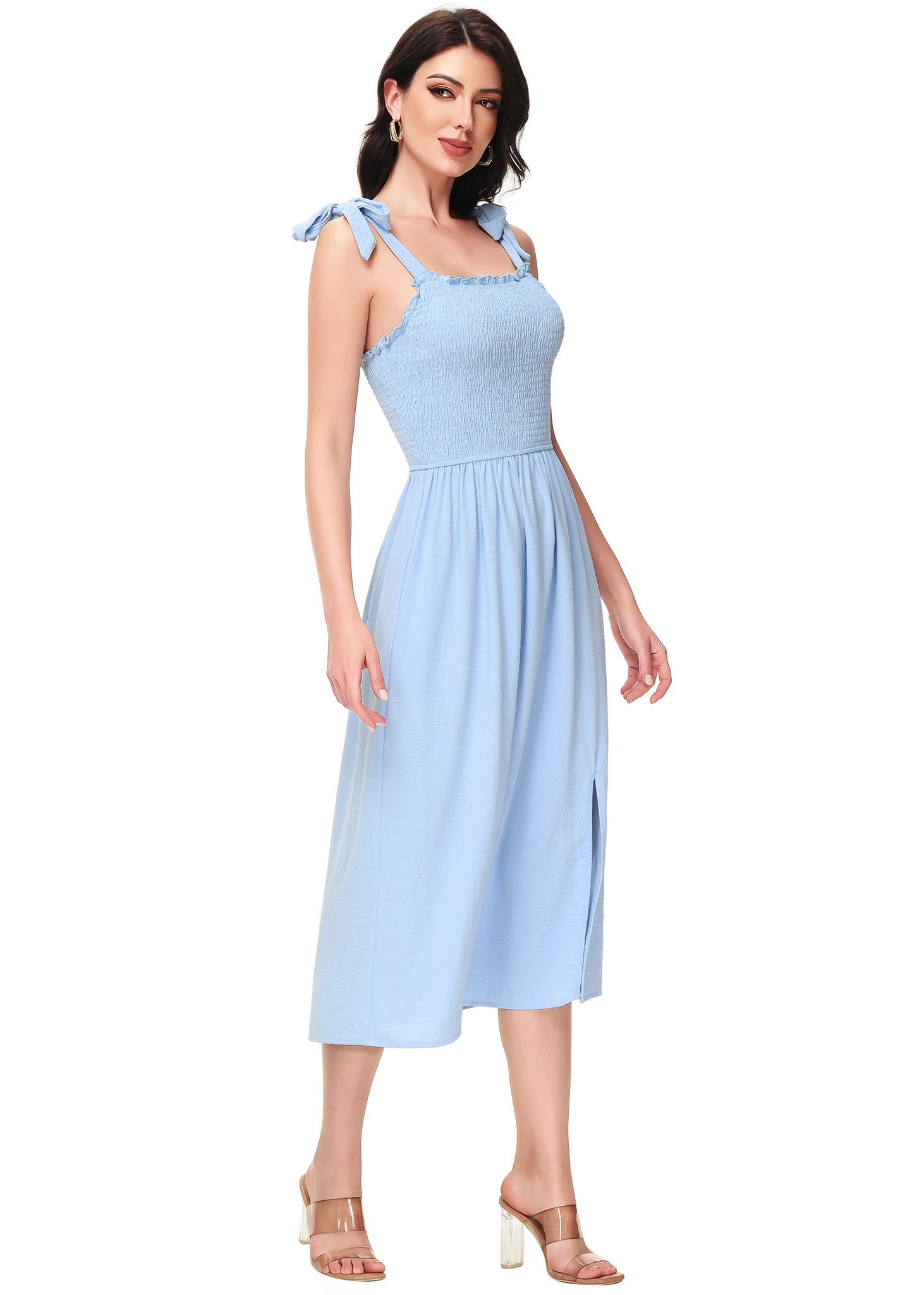 Boho Summer Smocked Midi Dress
