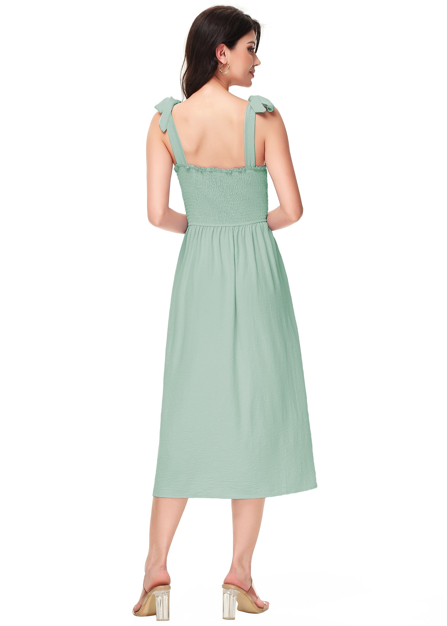 Boho Summer Smocked Midi Dress