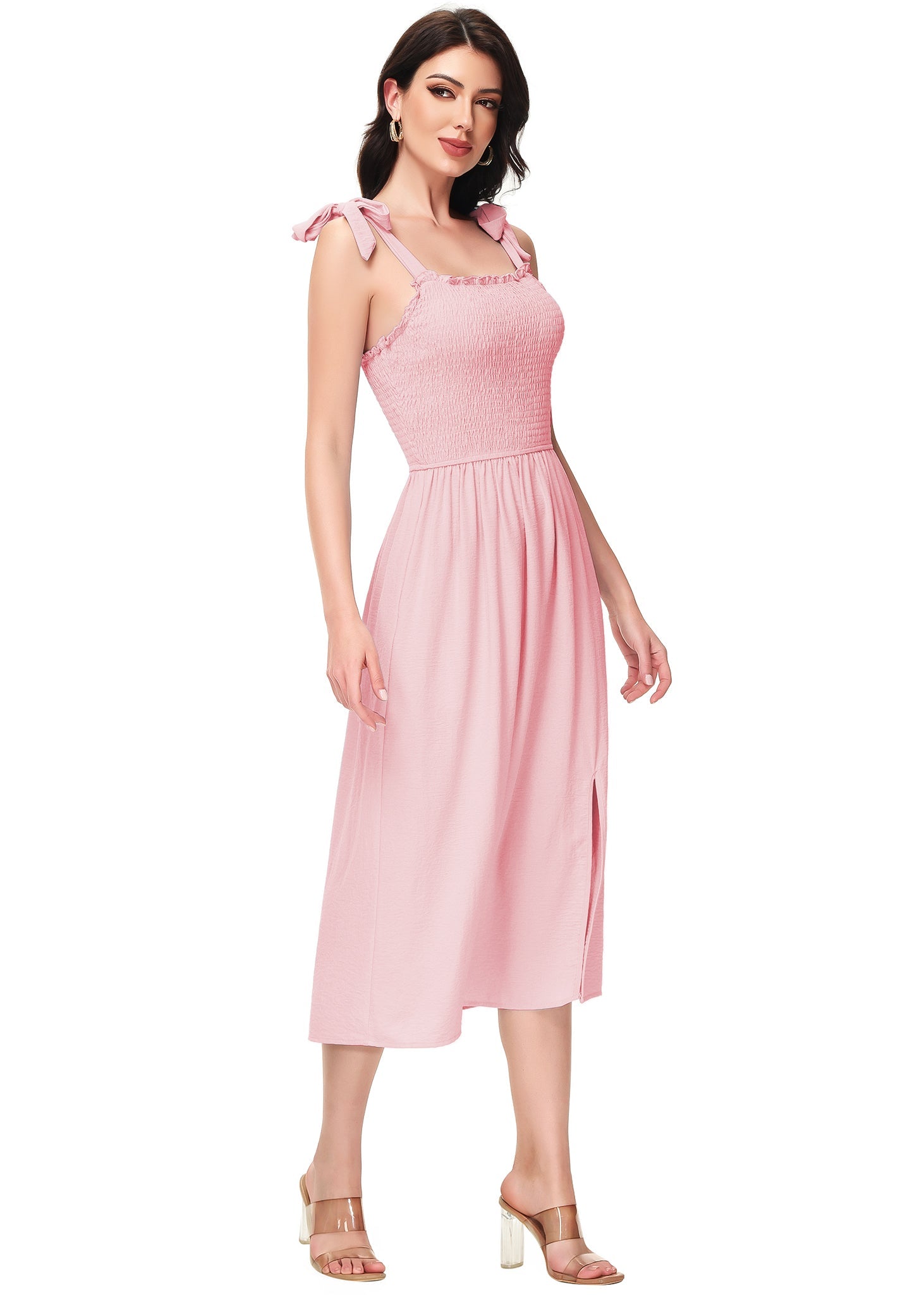 Boho Summer Smocked Midi Dress