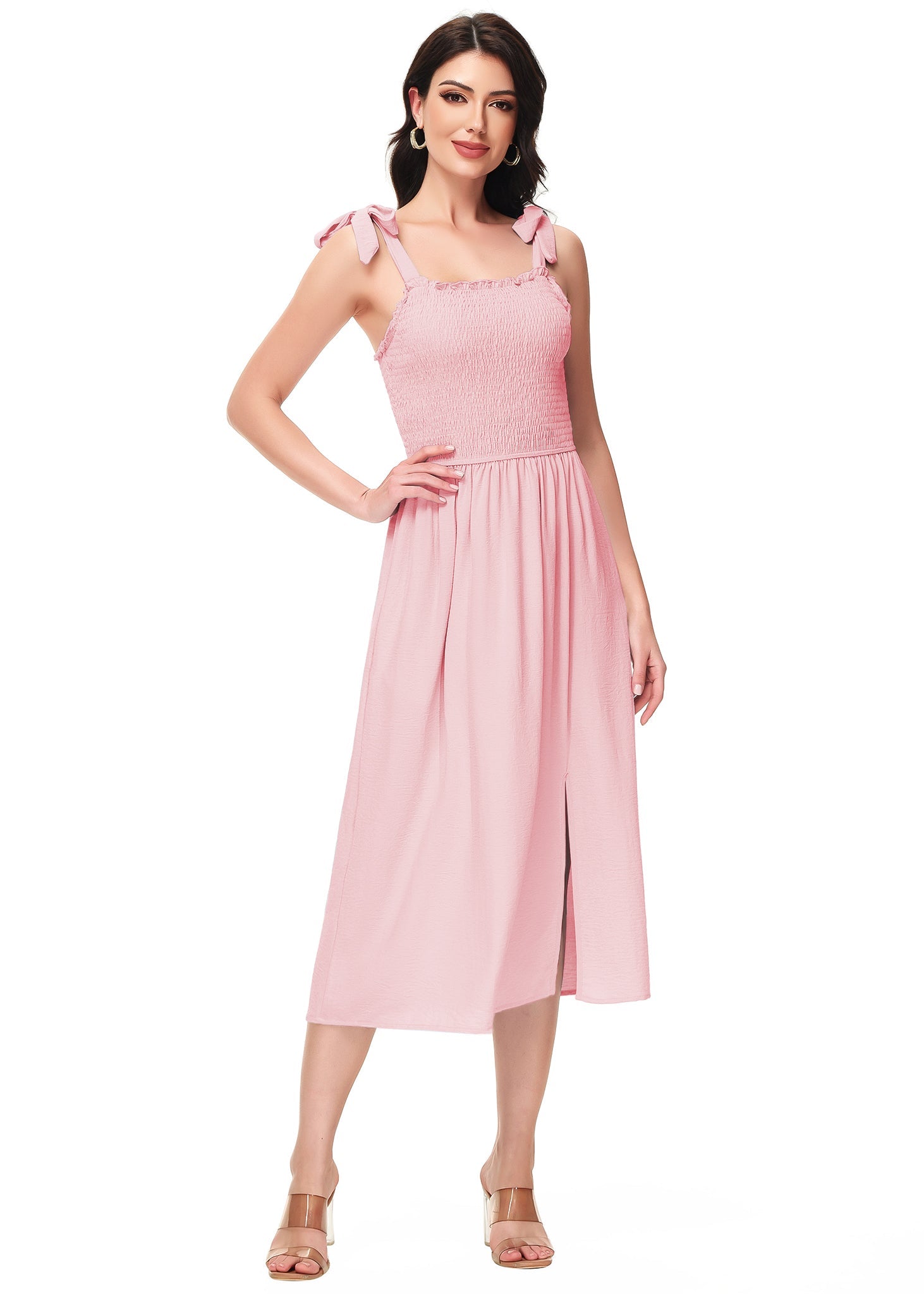Boho Summer Smocked Midi Dress