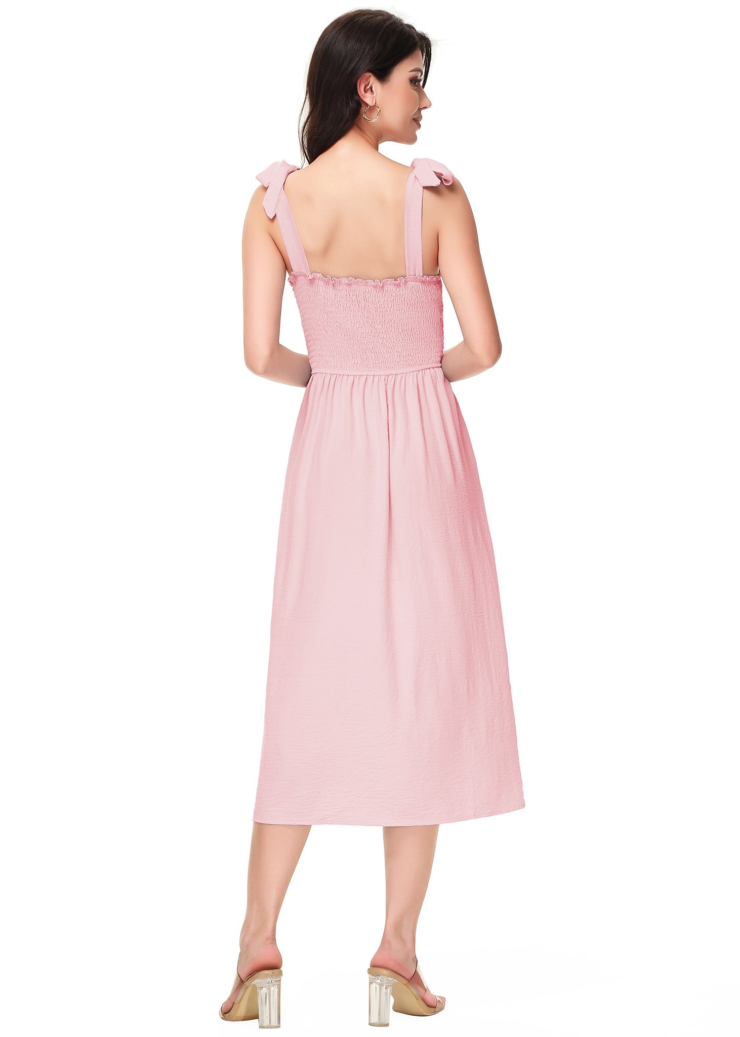 Boho Summer Smocked Midi Dress