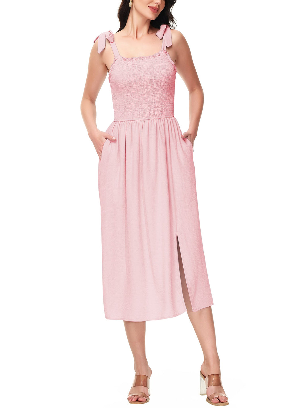 Boho Summer Smocked Midi Dress