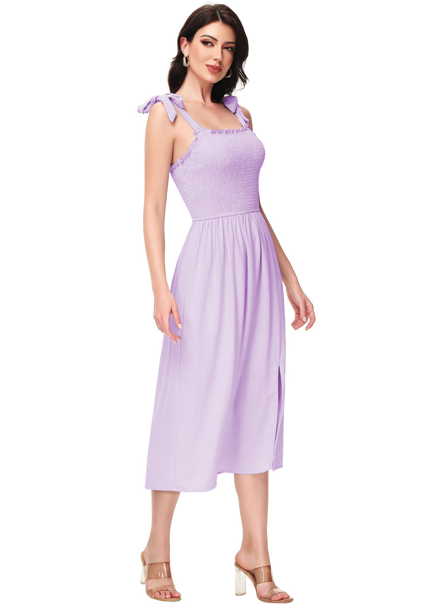 Boho Summer Smocked Midi Dress