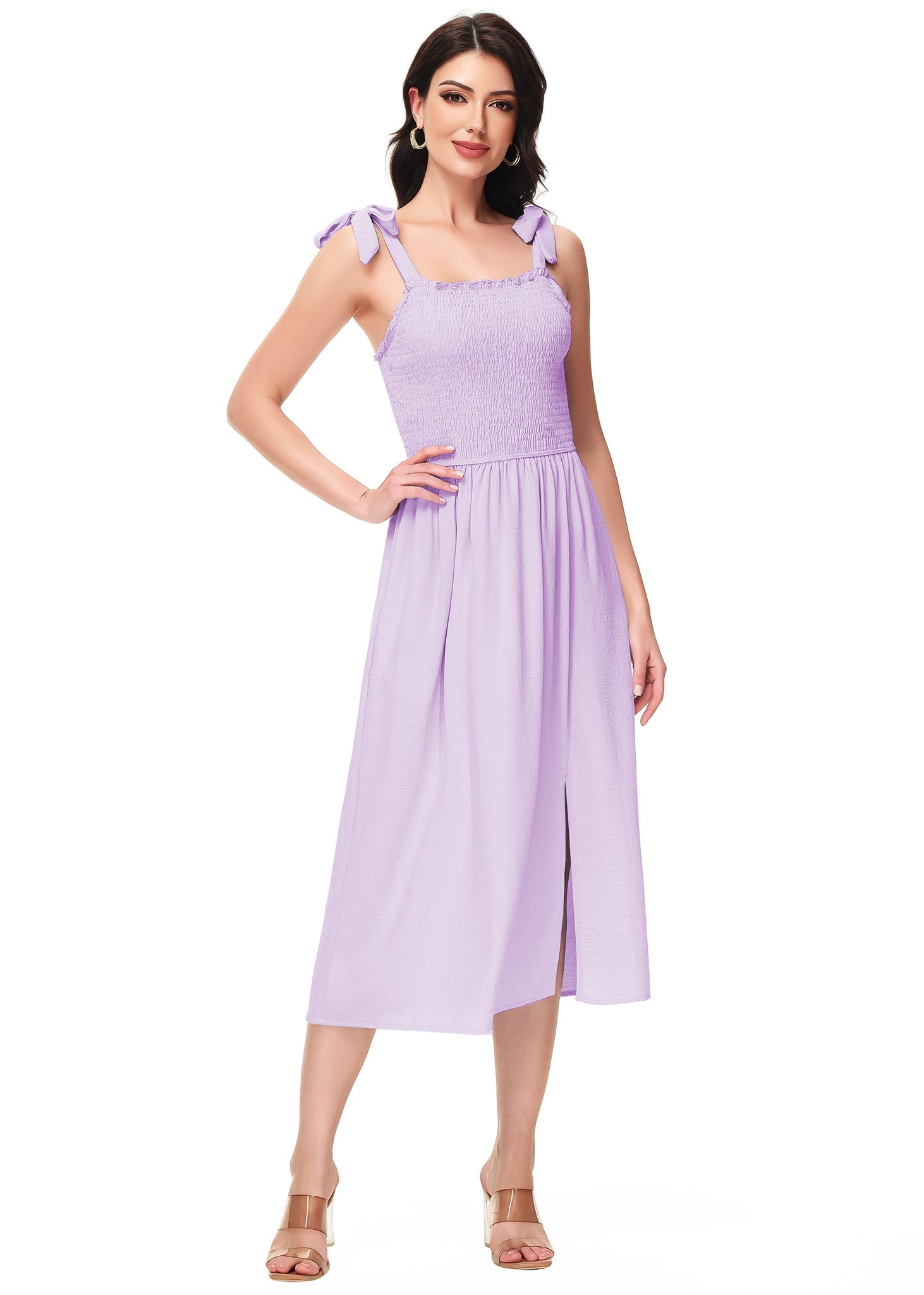 Boho Summer Smocked Midi Dress