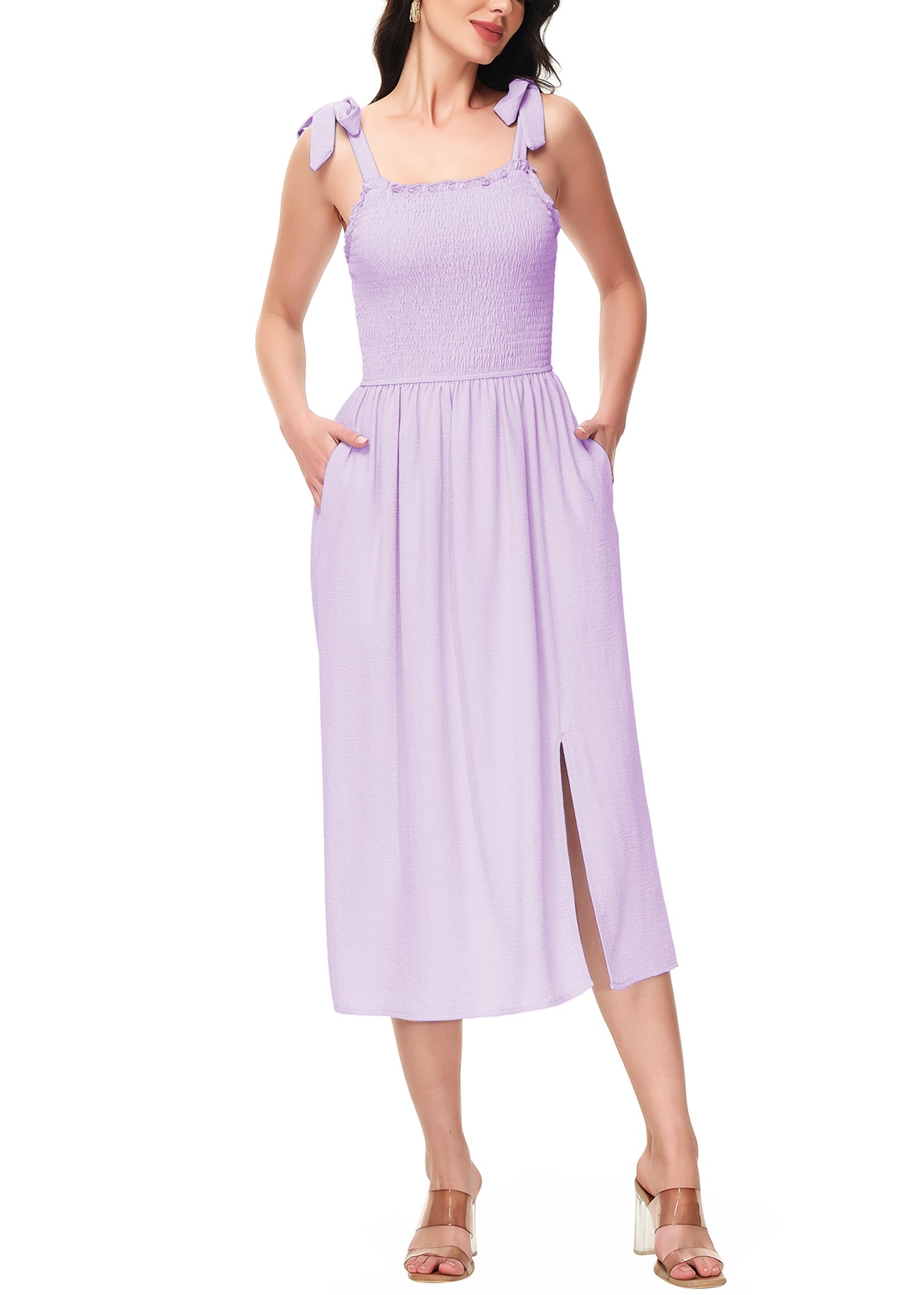 Boho Summer Smocked Midi Dress