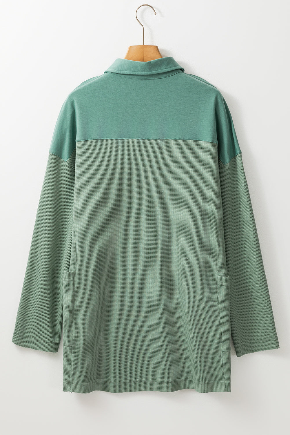 Arianna Waffle  Half Button Top. - Threaded Pear