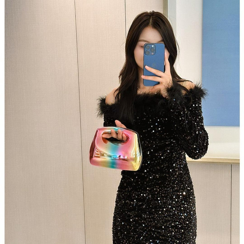 Acrylic square box clutch bag by OyeraCharisma