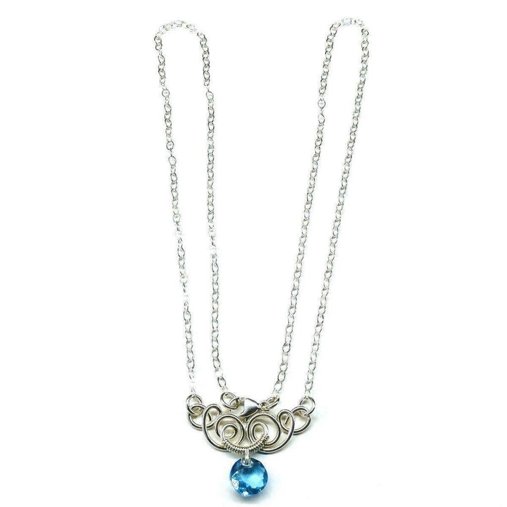 AMD1044-AMD1044-2-AMD1044-3-AMD1044-4-AMD1044-5-AMD1044-6-AMD1044-7 Silver Wire Sculpted Round Aqua Crystal Pendant Necklace - Necklace - Alexa Martha Designs   
