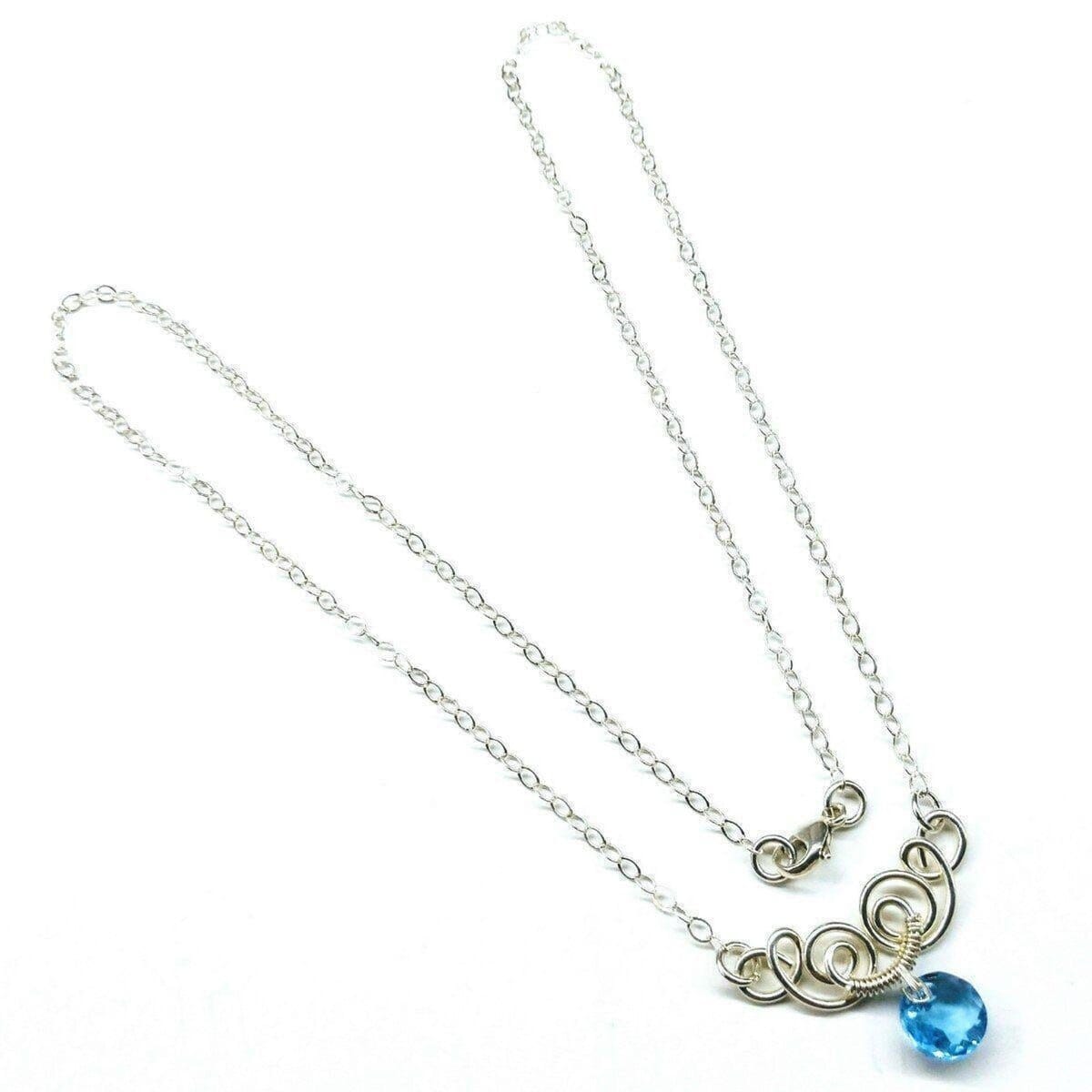 AMD1044-AMD1044-2-AMD1044-3-AMD1044-4-AMD1044-5-AMD1044-6-AMD1044-7 Silver Wire Sculpted Round Aqua Crystal Pendant Necklace - Necklace - Alexa Martha Designs   