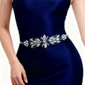 Navy Rhinestone Bridal Belt Wedding Sash – Bridella BS227ML by Bridella