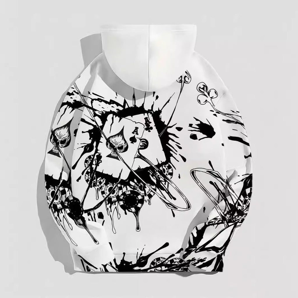 Gambler Ink Playing Cards 3D Digital Printing Hoodie by 510_Athletics LLC