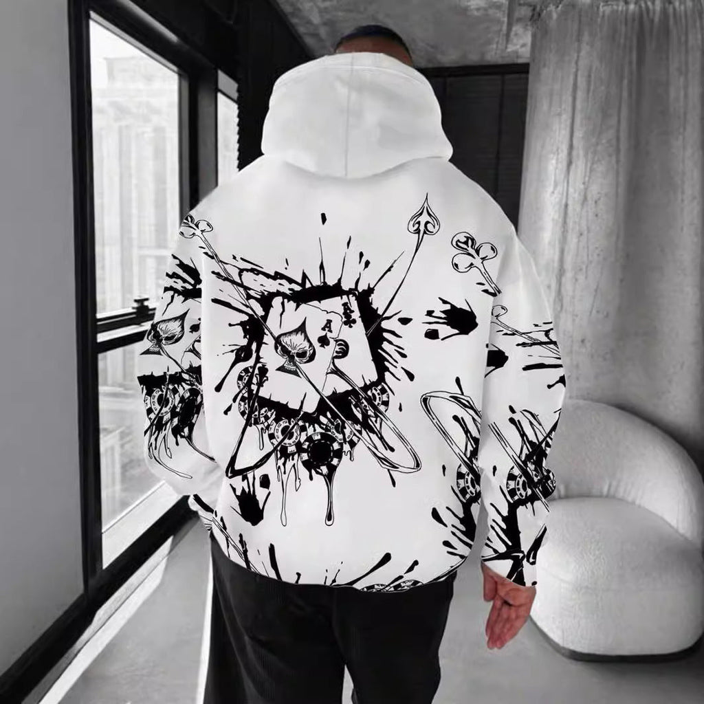 Gambler Ink Playing Cards 3D Digital Printing Hoodie by 510_Athletics LLC