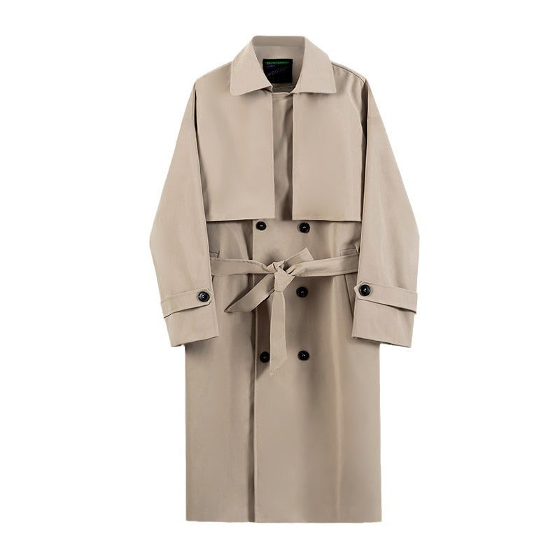 Men's Trench Coat/ Mid-length/ Loose Over-knee/ British Double-breasted Coat by 510_Athletics LLC