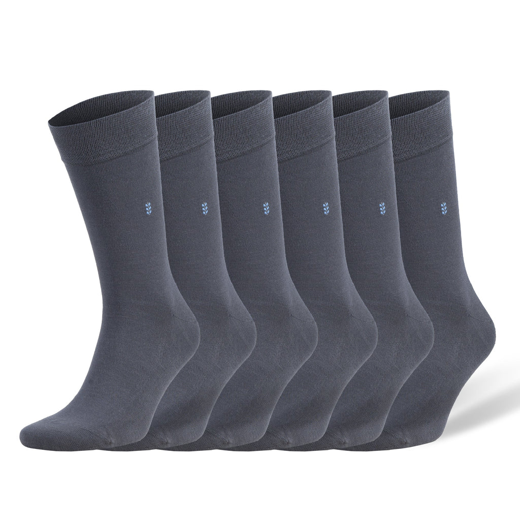 Men's Bamboo Dress Socks with Seamless Toe, Crew Length, Size 8-11.5 