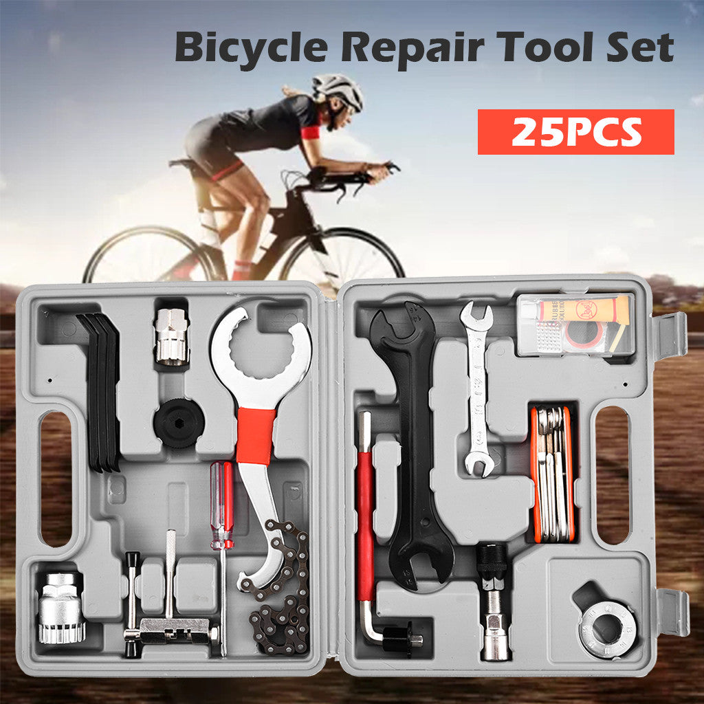 Universal Bicycle Home Mechanic 25pc Tool Kit Set Repair W/ Case by 510_Athletics LLC