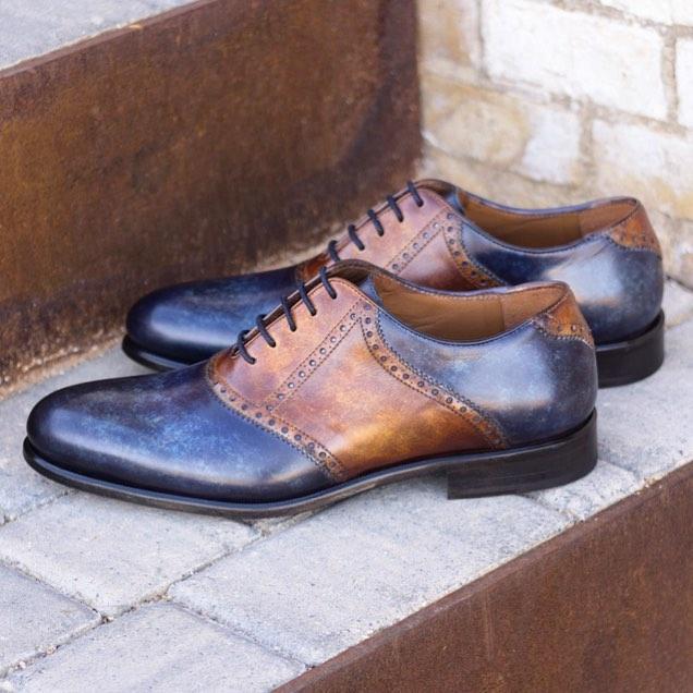 Unique Handcrafted Casual Derby - PAPIRO Patina [1] or MARBLE Patina [2] by Le Ruux