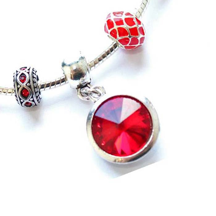 close up of july birthstone bracelet