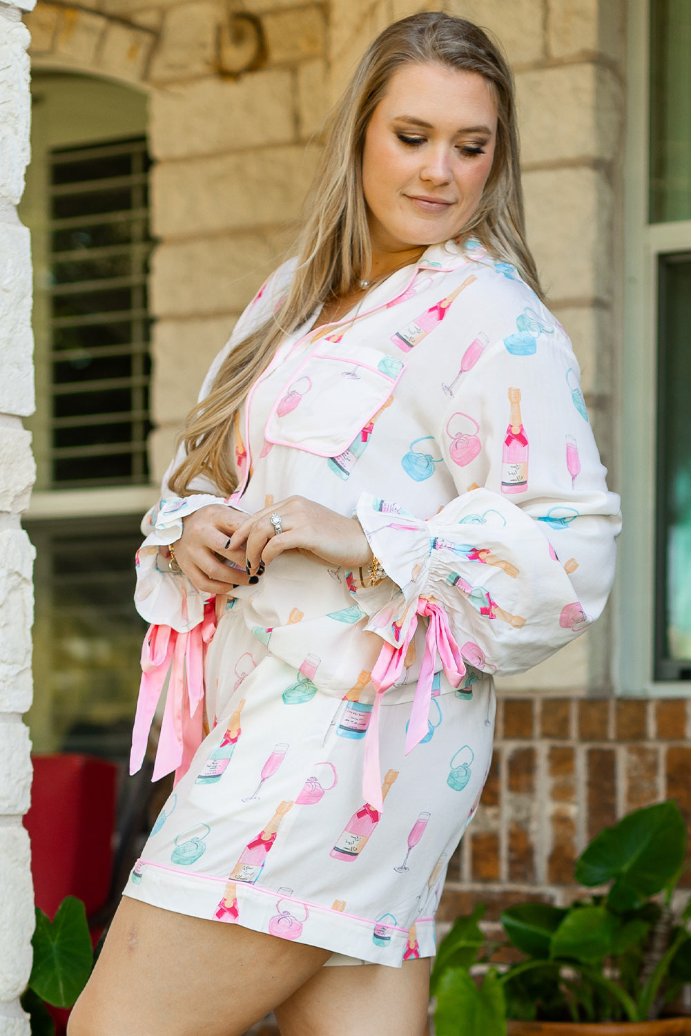 Milani Plus Size Pajama Set by Threaded Pear