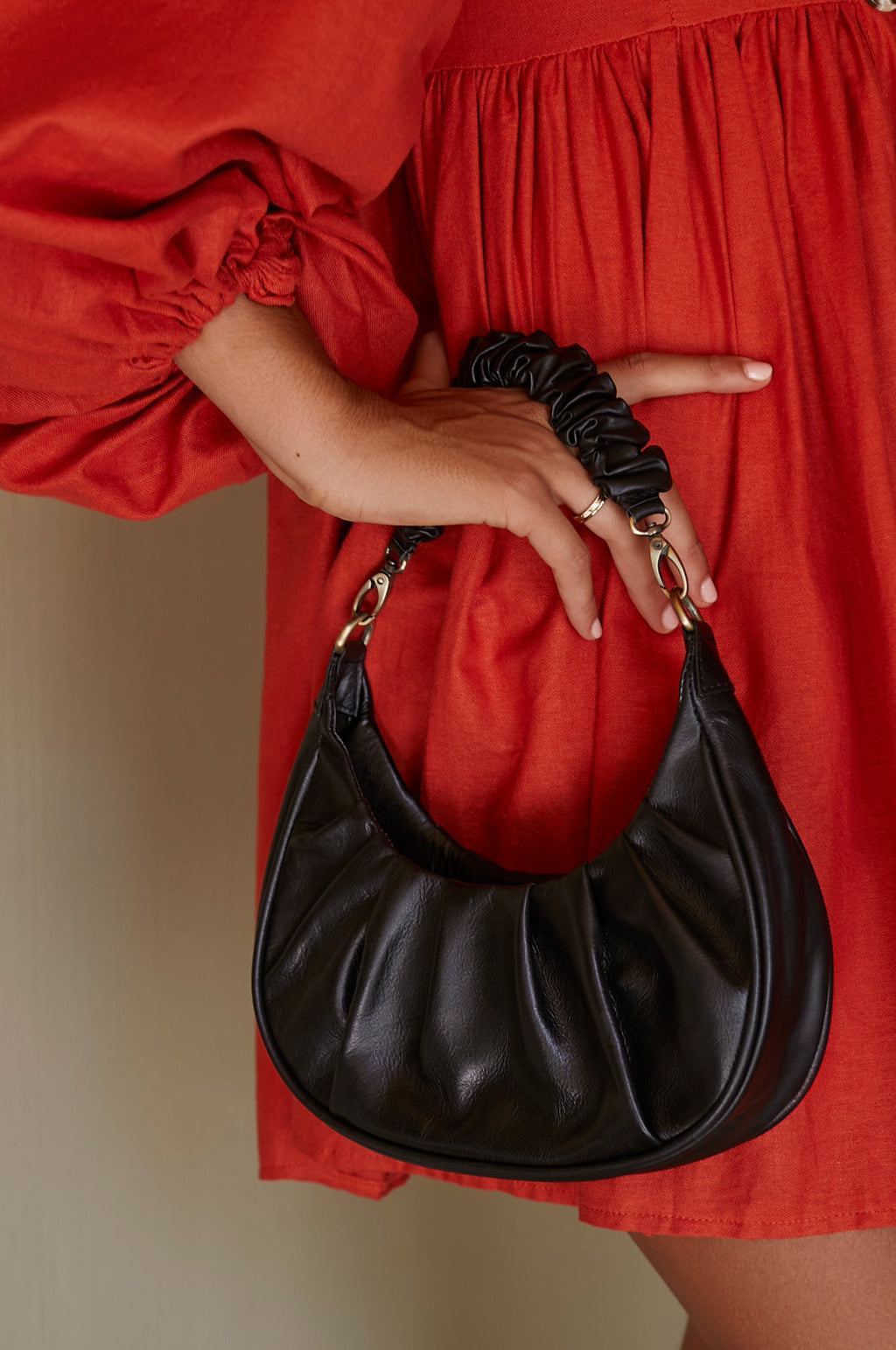 Camille Ruched Leather Bag by Bali ELF