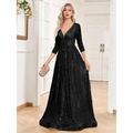 Champagne Sequined High Waist Party Formal Dress