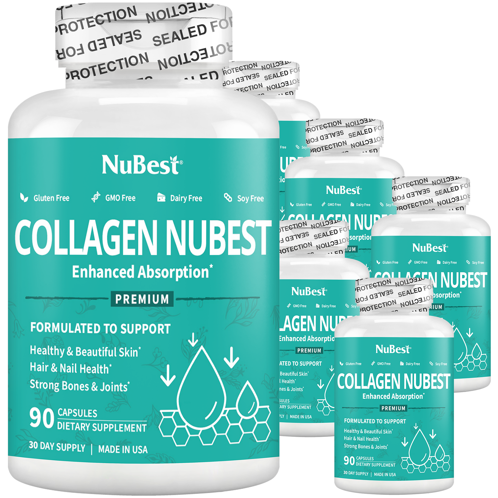 Collagen NuBest, Healthy Skin, Hair & Nails, 90 Capsules - NuBest Nutrition®