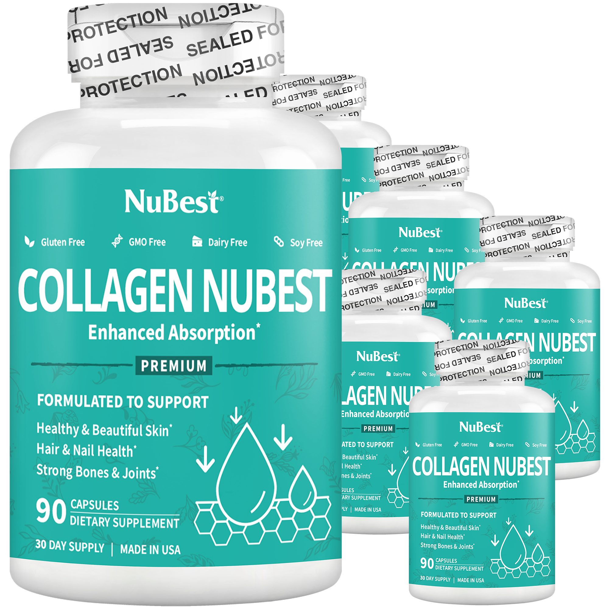 Collagen NuBest, Healthy Skin, Hair & Nails, 90 Capsules - NuBest Nutrition®